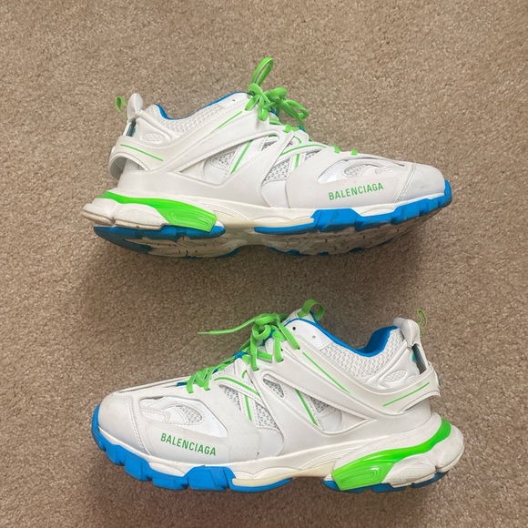 Balenciaga White and Green Sneakers